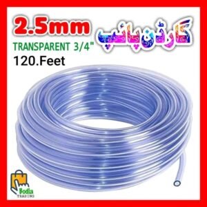 120 Feet Flexible Transparent Garden Pipe 3/4" inches 2.5mm Normal Size Pure Quality for Home Use