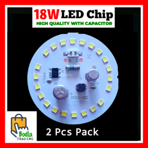 2 Pcs 18W LED Chip with Capacitor Driver AC 220V input - Light Colour White High Quality