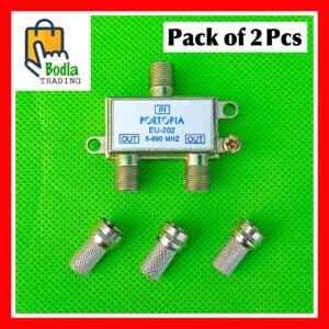 2 Pcs 3 Way Digital Cable TV Splitter 5-890Mhz with FREE RG6 Connectors