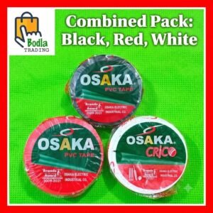 3Pcs Original Osaka Tape White, Black, Red Plastic Tape Cricket Ball Tape PVC Insulation Tapes