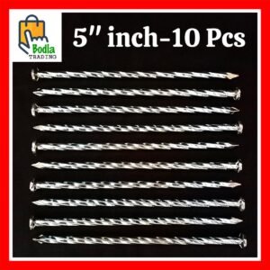 Pack of 10 - 5" Inch Hardened Steel Concrete Nails for Wall - Silver Best Quality