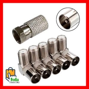 90° Right Angled Angle TV Plug Coaxial F Connector Male Aerial Plug - TV Cable Pin for TV and LCD/LED with Connector RG7 L TV PIN