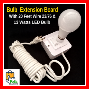LED Bulb Extension Board, Extension Wire For LED Bulbs, 20 Feet Wire 23/76 with 13W LED Bulb, B22 Pin Type Holder Best Quality