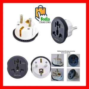 Universal AC adapter Merkan 16 A (Grey) on the European socket.Plug Socket Multi plug Mobile Charger