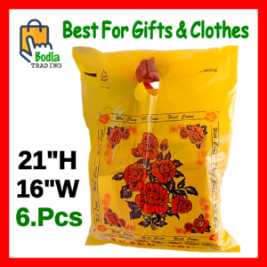 Thank You Shopping Bags 21" H x 16" W For Gifts & Clothes Plastic Shopping Bags D Handle (6.Pcs)