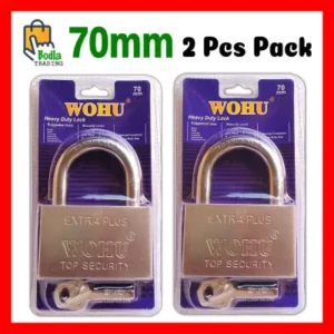 2 Pcs 70MM Heavy Duty Cast Iron Padlock Lock Outdoor Door Safety Security Shackle With 3 Keys High Quality